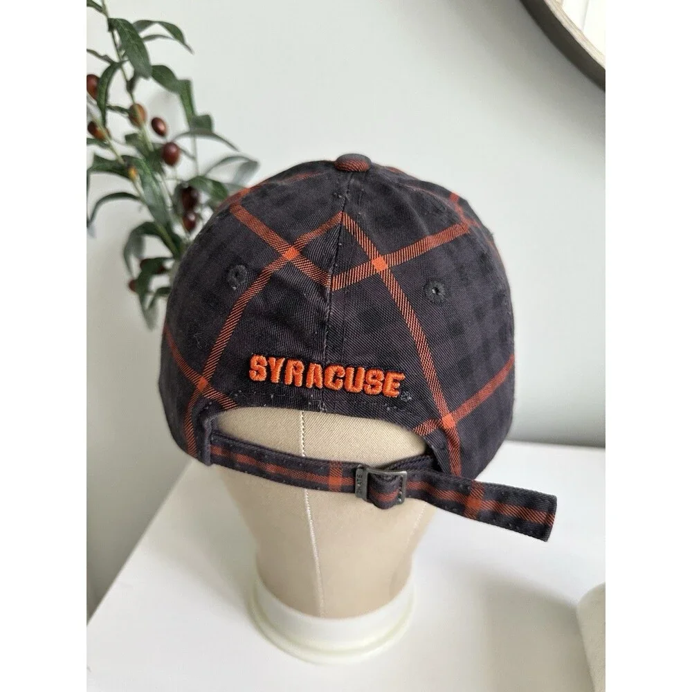 Zephyr Syracuse Orange Z-Hat Plaid Distressed Snapback Hat NCAA Cuse Cap Y2K